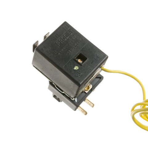 Genuine Replacement Range Stove Oven Thermostat WB20K10035 with yellow wiring, black casing, and metal connectors, easy install.
