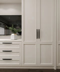 10 Pack Black Cabinet Handles 6-1/4 Inch Long Modern Drawer Pulls on white cabinets