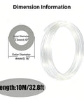 Dimension information for Badass Transparent Polyurethane Air Hose With Serious Flex Game Kink Resistant Tough As Nails, showing sizes.