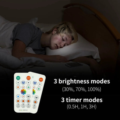 Child sleeping with remote for LED Spotlight Battery Operated Light With Remote Control Dimmable Mini Accent Lighting Dope Warm White