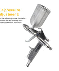 Top Tier Mini Pneumatic Paint Sprayer With Gravity Feed And Hella Tight 0.5MM Nozzle showing air pressure adjustment feature.
