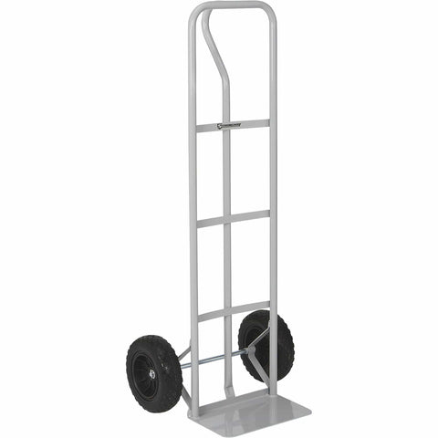 Heavy Duty Steel Hand Truck With 600 Pound Capacity And 10 Inch Flat Free Tires, P Style Handle, 14 Inch Wide Toe Plate, Red Metallic Finish For Easy Moving Heavy Loads