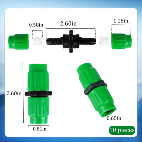 10 Sets Expandable Garden Hose Repair Kit With Dual Channel Connectors For Half Inch And Five Eighth Inch Hoses, Universal Fit