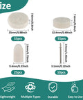Dimensions of 145 Piece Wool Felt Polishing Pads And Buffing Bits Kit With One Eighth Inch Mandrel Shank For Dremel Rotary Tools