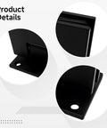 Close-up details of Dope Matte Black Shower Door Hinges Set, 2 Pack, 90 Degree Wall To Glass Replacement Hardware