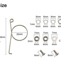 Complete Metal Reel Handle Repair Kit With Silver Bearings, Shaft Hook, Screws And Sleeve For Full Restore Of Damaged Fishing Gear Ready For Next Catch, 48mm size