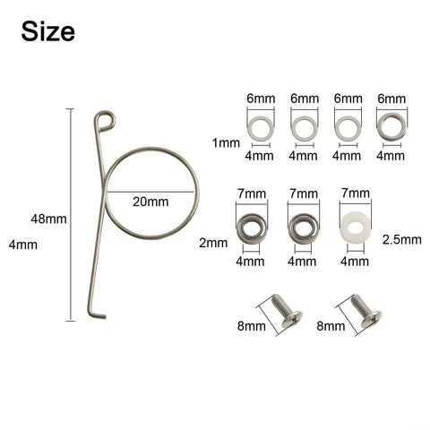 Complete Metal Reel Handle Repair Kit With Silver Bearings, Shaft Hook, Screws And Sleeve For Full Restore Of Damaged Fishing Gear Ready For Next Catch, 48mm size