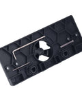 35mm hinge hole saw drilling guide jig, black ABS plastic base with metal rods