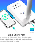 Lit Eye Friendly LED Desk Lamp With USB Charging Port And Touch Control Five Brightness Levels
