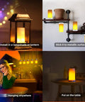 LED Flame Lights With Remote Control And USB Rechargeable Battery Four Modes Dimmable Night Light For Indoor And Outdoor Decor