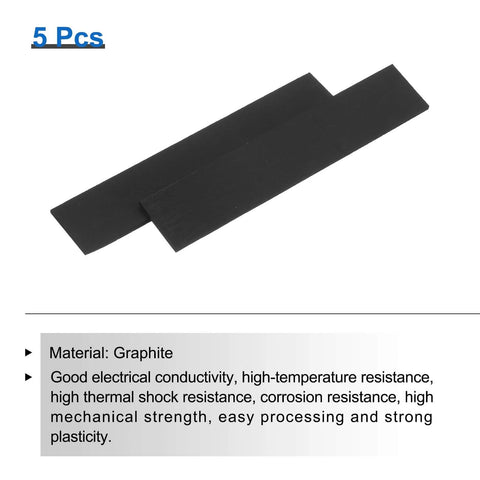Rectangle Graphite Blocks Pack Of 5 100X20X2Mm For Melting Casting And Electrolysis High Purity Graphite Plates displayed with specifications.