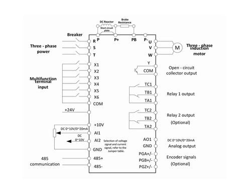 Heavy Duty 7.5KW 11KW 220V Three Phase Variable Frequency Drive With RS485 Data Link For Smooth Motor Speed Control And Energy Saving In Industrial Apps wiring diagram