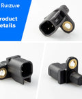 Top Notch Rear Abs Wheel Speed Sensor Pair Fits Ford Escape Focus Volvo S60 V60 And More showing sensor angles and connectors.