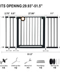 Wide Baby Gate Auto Close Safety Gate For Doorways And Stairs With 29.93 To 51.5 Inch Wide Opening, 30 Inch High, Includes Extensions