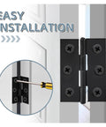 Stainless Steel Door Hinges Set With Screws For Cabinets And Drawers, Flat Butt Hinge Fixed Brackets Hardware, Easy Install Demo