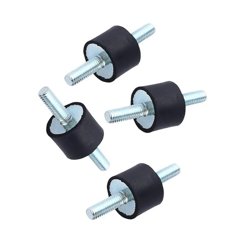 M6 Rubber Mounts 20x15 Anti Vibration Isolators, 8 Pack for Damping in Air Compressors, Engines, Water Pumps and Other Equipment Made of Metal and Rubber, black threaded mounts