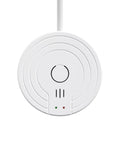 Circular smoke detector with LED indicators, compatible with 1000 Ft 22AWG 2 Conductors Oxygen Free Pure Copper Alarm Cable systems.
