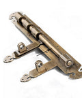 Real Deal Solid Brass Slide Door Bolt Lock With Tight Concealed Screw Surface Mount Setup For Master Bedroom Bathroom Gate Cabinet Heavy Duty Security Privacy Latch close-up of shiny brass latch with decorative ends