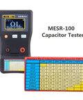 Pro Grade Capacitor ESR And Ohm Meter V2 with ESR table, auto ranging 0.001 to 100.0 ohms, SMD test clip in circuit testing device
