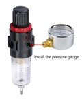 Airbrush Compressor Inline Regulator With Filter And Oil Water Trap Moisture Separator, Pressure Gauge 0-100 PSI