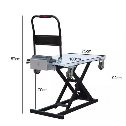 Heavy Duty Electric Hydraulic Lift Table Cart With Four Rock Solid Wheels And Anti Slip Platform Foldable Game Changing Power Roller For Shop And Garage Maintenance