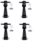 4-pack 6 inch heavy duty rubber hood catch with bumper includes brackets and pin ideal for securing battery boxes