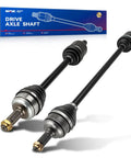 Premium Heavy Duty Front Driver And Passenger Side CV Axle Shaft Kit For Honda Civic 2006 Thru 2015 1.8L Automatic Transmission, detailed view of two front shafts.