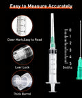 Bulk 50 Pack 5ml Disposable Luer Lock Syringes With 21G 1.5 Inch Needles, Sterile And Individually Wrapped For Lab Use, Secure Screw On Luer Connection For Medical, Research And DIY Projects.