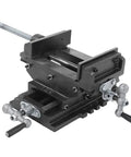 5 Inch Cross Slide Drill Press Vise For Heavy Duty Cast Iron Milling, Woodworking Clamping Vise, Bench Top Mount, Dual Direction Sliding Vise