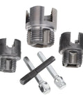 Luxshiny 3 Piece PVC Pipe Threader Tool Set with internal and external threading dies for pipe cutting.