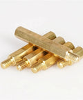 35 Piece Hex Brass Standoff Spacer Kit With Dual Threaded Ends For PCBs And Electronics Chassis Mounting Gear Up Your DIY Projects With Brass Standoffs And Spacers For Quick Easy Reliable Builds, brass hex spacers on white