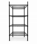 Beefy Heavy Duty Steel Wire Shelving Rack, 4 Tier Adjustable Metal Storage Shelves, 36x14x79 Inches, Black wire shelving unit.