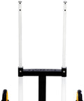 Heavy Duty Wheeled Cart For Everyday Hauls And Quick Moves Sports A Super Tall Grip And Shock Absorbing Wheels front view with sturdy frame.