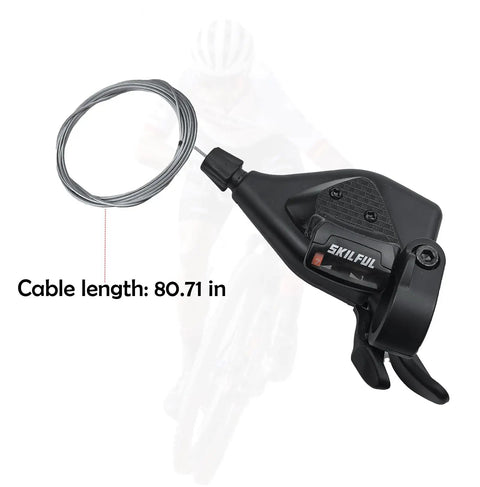 Right Side Seven Speed Bicycle Thumb Shifter With Gear Indicator, 80.71 in cable length, for MTB Road Bike and Tricycle