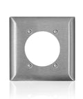 2-Gang Wall Plate In Magnetic Stainless Steel C-Series Type 430 for commercial installations, front view showing satin finish.