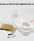 Heavy Duty 80Mm Cnc Spindle Dust Boot Shoe With Nifty Detachable Brushes And Straight Shooter Chip Guard, white plastic with brush.