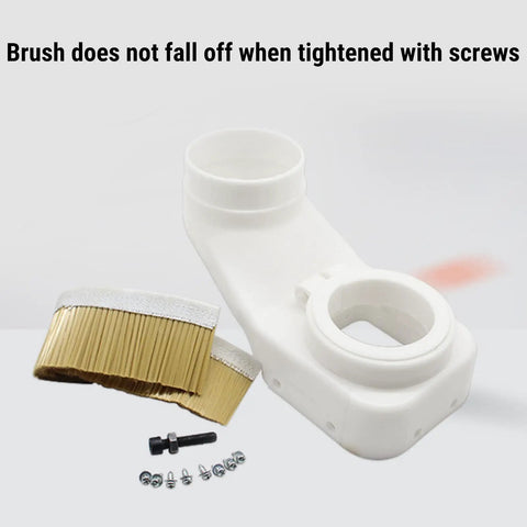 Heavy Duty 80Mm Cnc Spindle Dust Boot Shoe With Nifty Detachable Brushes And Straight Shooter Chip Guard, white plastic with brush.