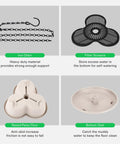 Components of the Five Tier Vertical Stackable Garden Planter For Strawberries Flowers Herbs And Veggies In Ivory Finish