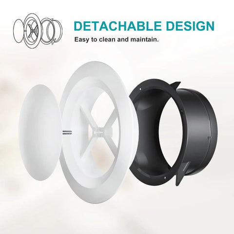 6 Inch Adjustable Round Soffit Vent Cover With ABS Plastic White Ceiling Vent For Living Room Attic Bathroom And Kitchen Opening Size 5.66 Inches Durable DIY Friendly Easy Install Home Ventilation Accessory