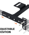 Heavy Duty Adjustable Headboard Brackets For Bed Frame With Complete Hardware Set Black Metal Extension Connector Kit showing adjustable position feature.