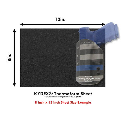 Thermoform Sheet For DIY Holster Building And Cosplay Armor And RC Models With P1 Texture Black 60 Mil Thick 8 By 12 Inches Two Sheets