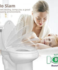 Family Friendly Toilet Seat With Built In Toddler Seat For Potty Training Magnetic Kids Seat Fits Adult And Child Slow Close Lid