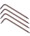 Anti Tamper Torx T6 Key Bit Wrench Set Pro Grade For Pros L Shaped 2.68 Inch Long Arm S2 Steel Construction Heavy Duty 4 Pcs Kit