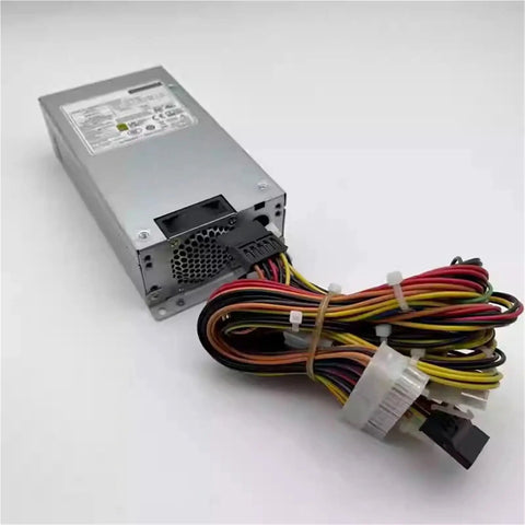 Beefy Industrial Silent Fan Power Supply ATX Server 500W, Quiet High Efficiency PSU For Industrial Applications, Rock Solid Server Rack Ready, Durable Power Adapter With Stable Output. Silver ATX server PSU with bundled multicolor cables