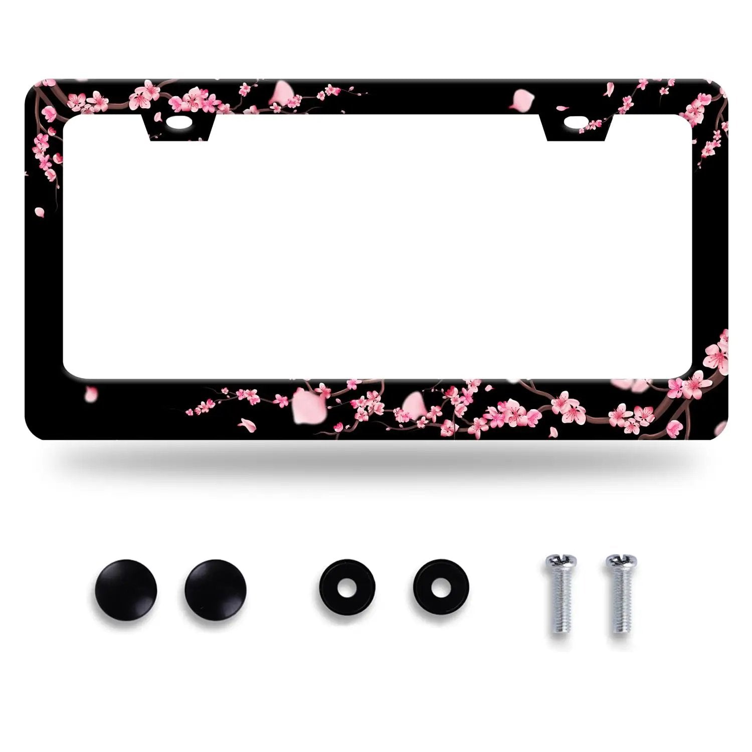 Dope Floral Pink License Plate Frame 🌸 Cherry Blossom ✓