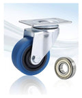 4 Inch Blue Swivel Caster Wheel With Brake For Medium Duty Industrial Carts 360 Degree Swivel Go To Brake Lock Smooth Rolling