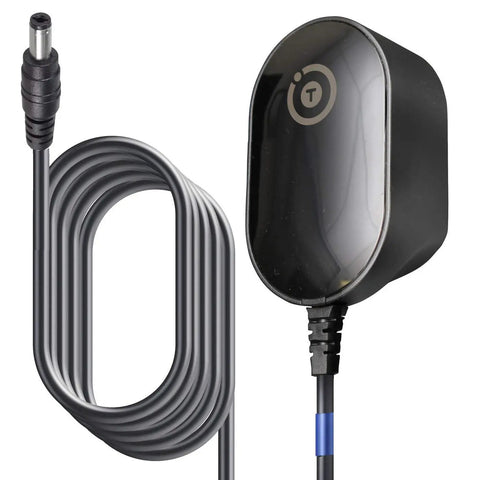 12V AC DC Universal Power Adapter Charger for Celestron Telescopes, showing black adapter with coiled cable and connector plug.
