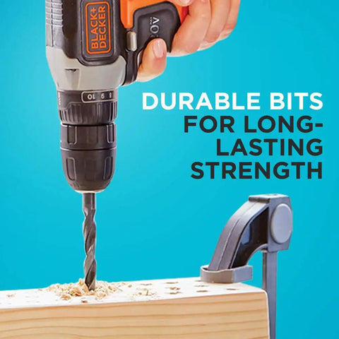 Go To Drill Bit Set For Home Projects 14 Piece 1/16 To 1/4 Inch drilling wood with durable black oxide bit