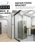Metal Track Mending Plates For Barn Door Repair Carbon Steel Joint Brackets Smooth Surface And Easy Installation Includes Mounting Screws
