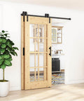 12Ft Single Track Bypass Sliding Barn Door Hardware Kit For Double Doors With Flat Track Rollers, Low Ceiling J Shape Hangers
